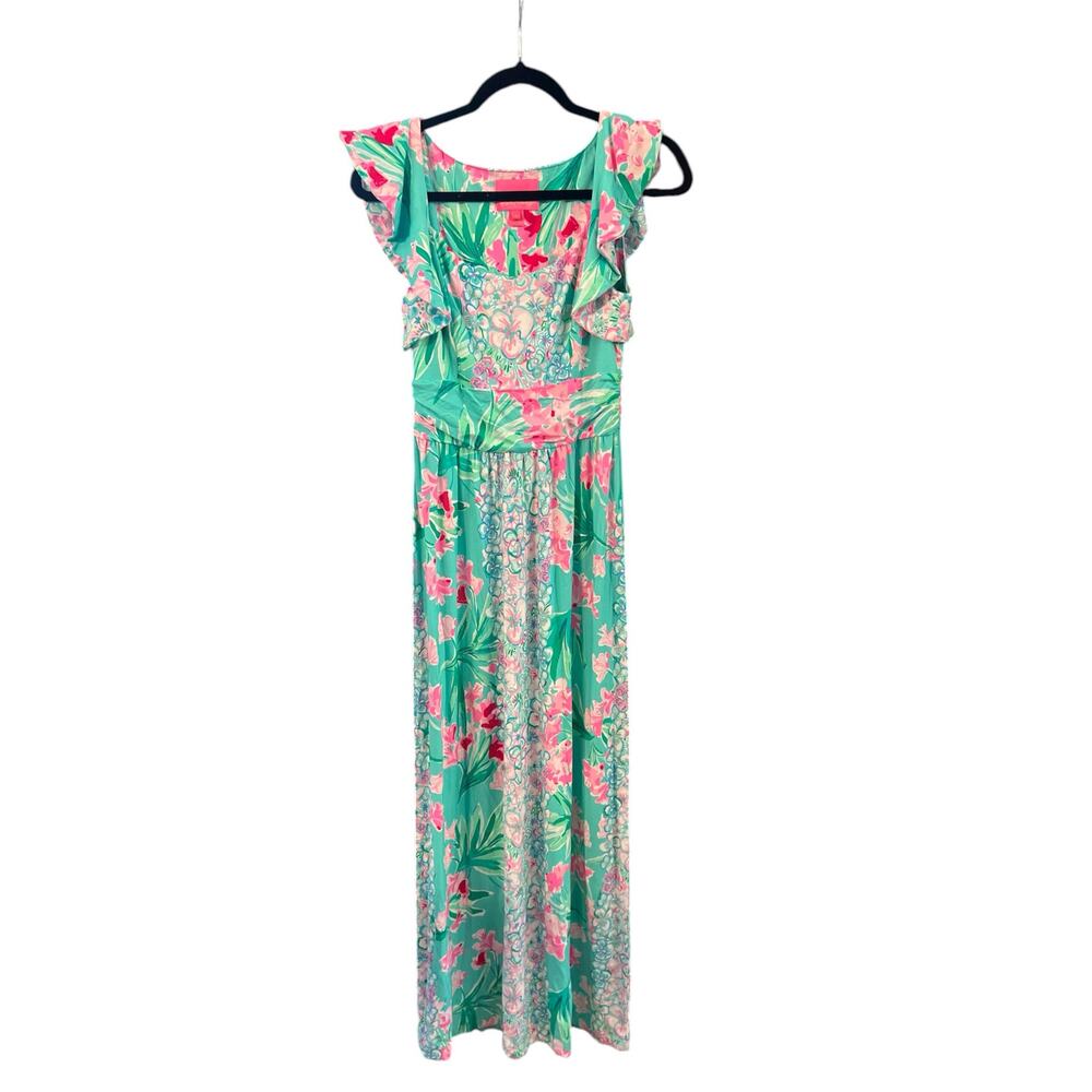 Lilly Pulitzer Cristal Maxi Dress Isn't She Lovely print size XS